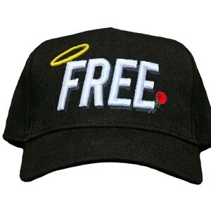 NEW Black 3/4 brim hat. 3D halo and Original PHEIT quote on back